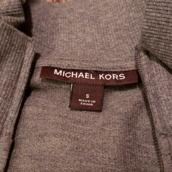Michael Kors Signature Gray Track Jacket Full Zip - Picture 4 of 8